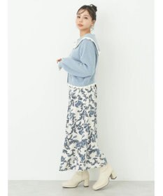 earth music&ecology フリルカラーカーディガン