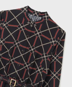 GRACE CONTINENTAL チェーンベルトプリントワンピース