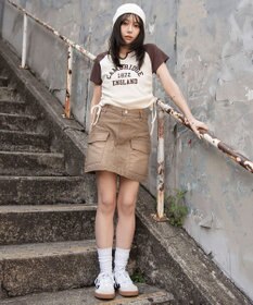 WEGO キーネックサイドレースアップちびT