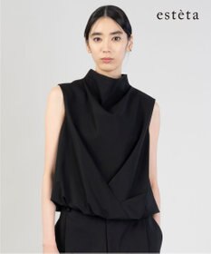 23区 L 【エステータ】コットンダブルクロス ノースリーブブラウス