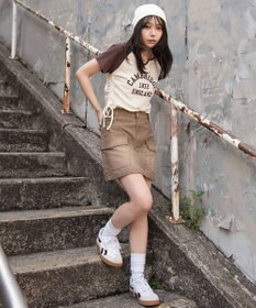 WEGO キーネックサイドレースアップちびT