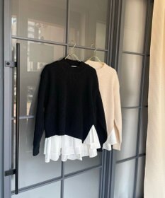 Feroux 【洗える】ラッフルレイヤード ニット