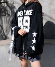 WEGO ナンバリング裏起毛BIGジップパーカー