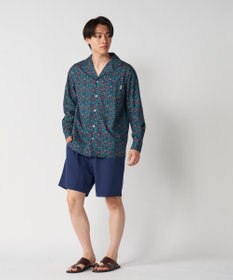 OP／FILA 【Ocean Pacific】プリント長袖オープンネックシャツ