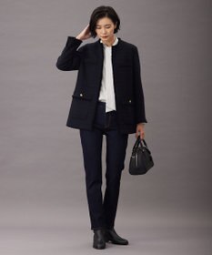 J.PRESS LADIES L 【洗える】ピーチサテン ボウタイ ブラウス