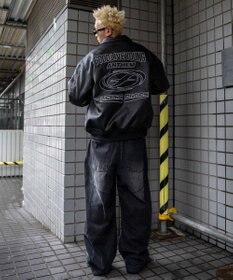 WEGO エコレザーグラフィックジャケット