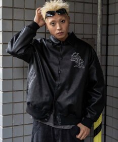 WEGO エコレザーグラフィックジャケット