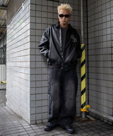 WEGO エコレザーグラフィックジャケット