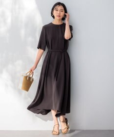 23区 【撥水加工/洗える】キューティクルストレッチツイル イレギュラーヘム ワンピース