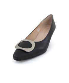 Pointer 【5cmヒール】日本製 高級本革モチーフ付きパンプス