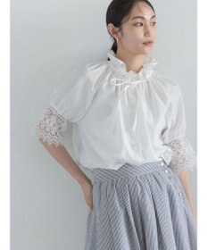 Te chichi レースカフスハーフスリーブブラウス