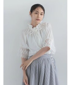 Te chichi レースカフスハーフスリーブブラウス