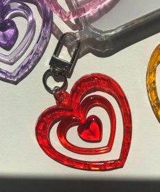WEGO カラフルクリアハートミニキーホルダー