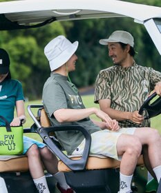 PW CIRCULUS 【UV遮蔽率99.5%  UVカット/速乾/ストレッチ】【MEN】ストライプカモフラ モックT ゴルフ