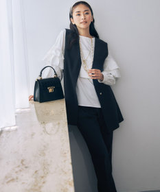 自由区 L 【洗える】タイプライターデザイン ブラウス