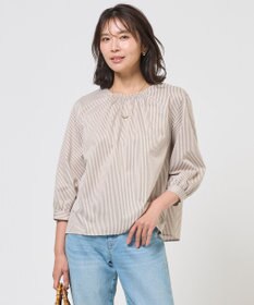 J.PRESS LADIES ストライプジャカード ラウンドネック カットソー