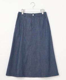 J.PRESS LADIES 【洗える】セルロースシャンブレー フレアー スカート