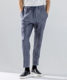 JOSEPH HOMME 新素材【ストレッチ/光沢感】レザーライクジャージードロスト付きテーパードパンツ / PEGG CONVERTIBLE ライトグレー系