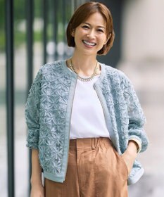 自由区 【累計1000枚突破・SHIHOさん着用・WEB先行販売・新色追加】テープエンブロイダリー ブルゾン ［新色］サックス
