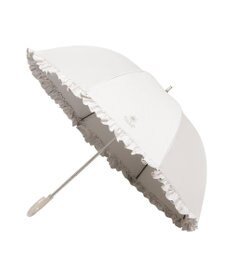 MOONBAT 【日傘】ポール & ジョー (PAUL & JOE　ACCESSOIRES) クリザンテームワンポイント フリル 雨の日OK スライド式 一級遮光 遮熱 UV