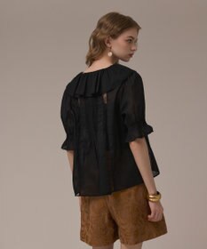 GRACE CONTINENTAL コットンフリルカラーブラウス