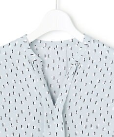 ICB L 【先行予約・WEB限定】BackSatinAmunzen 5分袖キーネックブラウス