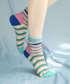 COQ WAVE ECHO シアーボーダーソックス