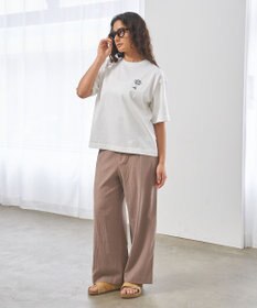 J.PRESS YORK STREET 【WOMEN】コットンワッシャータックワイド パンツ