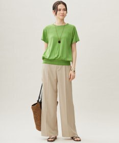 自由区 【接触冷感・UVケア・洗える】ドレーピーラグランスリーブ ニットソー