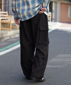 WEGO 【ウエストゴム/MLサイズ展開】イージーワイドカーゴスラックス