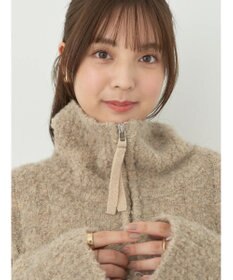 earth music&ecology ブークレハーフジップミニワンピース