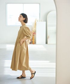 #Newans 【撥水加工/洗濯機可能】〈小柄さんにお勧め〉パフスリーブフレアワンピース