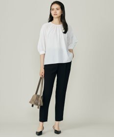 自由区 【カタログ掲載】シアーソフトシャンブレークロップド丈 ブラウス