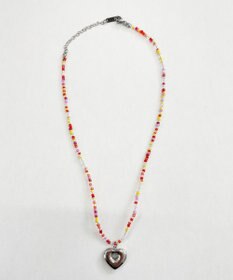 WEGO Lカラービーズハートネックレス