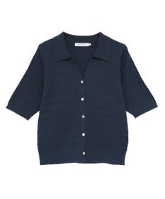 AMERICAN HOLIC 【2WAY】金ボタン衿付きケーブルプルオーバー