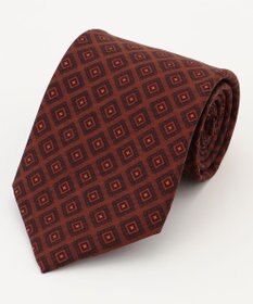 J.PRESS MEN オーバーダイ小紋ハンドプリント ネクタイ ワイン系5