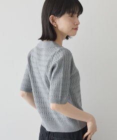 AMERICAN HOLIC 【2WAY】金ボタン衿付きケーブルプルオーバー