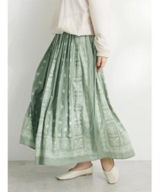 CRAFT STANDARD BOUTIQUE パネル柄マキシギャザースカート