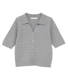 AMERICAN HOLIC 【2WAY】金ボタン衿付きケーブルプルオーバー