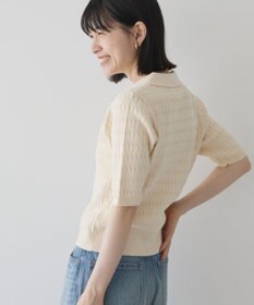 AMERICAN HOLIC 【2WAY】金ボタン衿付きケーブルプルオーバー