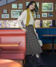 ANY SIS ビューティサーモ2WAYストレッチチェック スカート