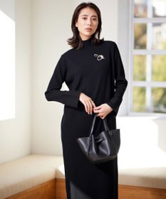 ICB L 【洗える】 ヴィスコースリブハイゲージ ニットワンピース