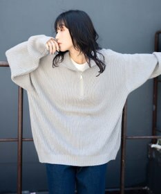 WEGO ルーズフィットハーフZIPプルオーバー