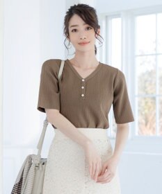 Tiaclasse 【洗える】ボタンニットトップス