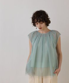 GRACE CONTINENTAL チュールタックノースリーブ