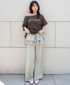 WEGO サイドドロストオフショルグラフィックT