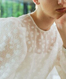 #Newans シアーパフスリーブブラウス