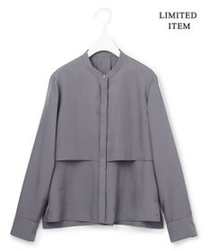 ICB L 【WEB限定・洗える】シルキーツイル  クロップドシャツ