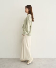 earth music&ecology フロントシャーリングニットプルオーバー