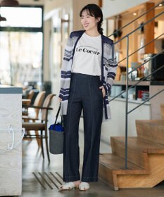 Tiaclasse 【おのののかさん着用】TCデニム切替ワイドストレートパンツ